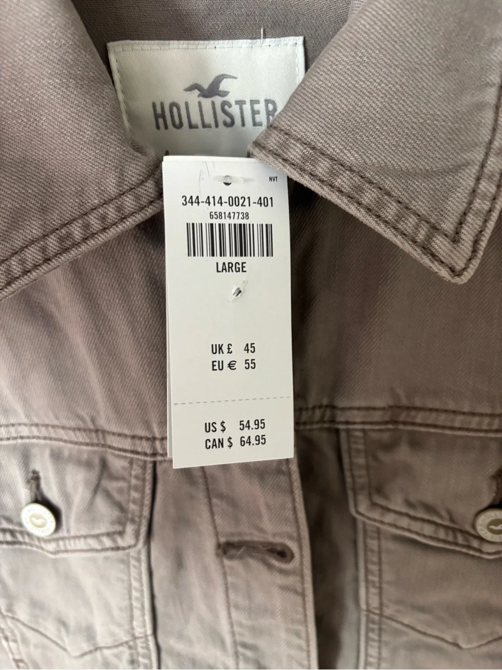 Hollister Taupe Denim Jacket - Picture 3 of 4